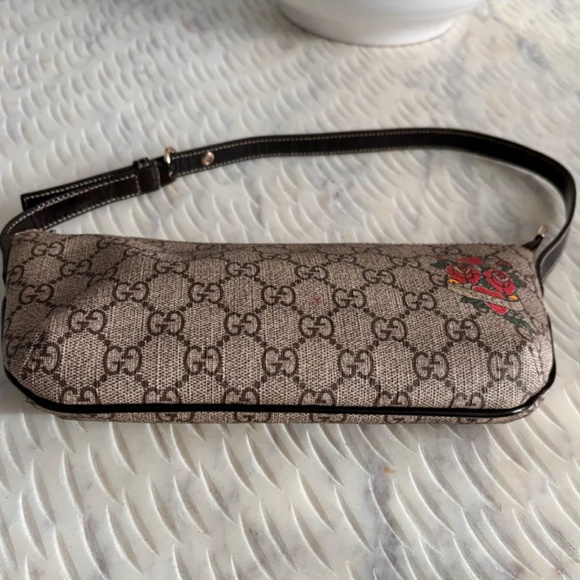 Authentic Gucci Tattoo Collection Monogram Baguette Shoulder Bag - Picture 3 of 11